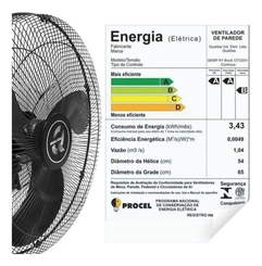 Ventilador de Parede Comercial Q600p 120 Fios Grade Metalica 60cm Qualitas