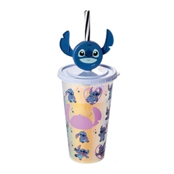 Copo Infantil com Canudo Reutilizável Stitch 500ml