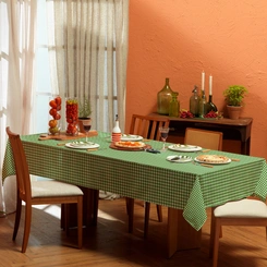 Toalha de Mesa Retangular 1,40m x 2,10m Xadrez Teka Italianinha 6 Lugares