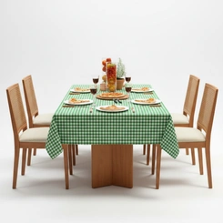 Toalha de Mesa Retangular 1,40m x 2,10m Xadrez Teka Italianinha 6 Lugares