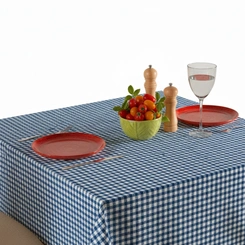 Toalha de Mesa Quadrada 1,40m x 1,40m Xadrez Teka Italianinha  4 Lugares