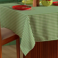 Toalha de Mesa Quadrada 1,40m x 1,40m Xadrez Teka Italianinha  4 Lugares