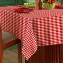 Toalha de Mesa Quadrada 1,40m x 1,40m Xadrez Teka Italianinha  4 Lugares