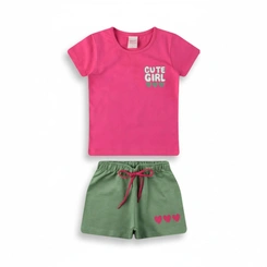 Conjunto Bebê Menina Manga Curta Arrumadinhos Cuti Girl