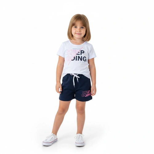 Conjunto Infantil  Menina Manga Curta Arrumadinhos Keep Going