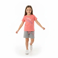 Conjunto Infantil  Menina Manga Curta Arrumadinhos Keep Going