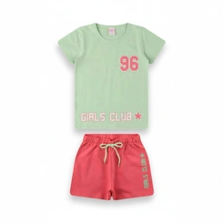 Conjunto Infantil  Menina Manga Curta Arrumadinhos Keep Going