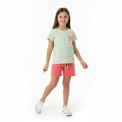 Conjunto Infantil  Menina Manga Curta Arrumadinhos Keep Going