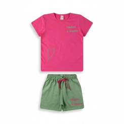 Conjunto Juvenil Menina Manga Curta Arrumadinhos Sport Style