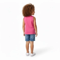 Blusa Infantil Menina Manga Curta Arrumadinhos regata