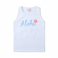 Blusa Infantil Menina Manga Curta Arrumadinhos regata