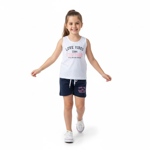 Conjunto Infantil Menina Arrumadinhos Regata Love Vibes