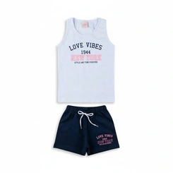 Conjunto Infantil Menina Arrumadinhos Regata Love Vibes