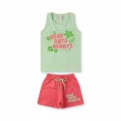 Conjunto Infantil Menina Arrumadinhos Regata Love Vibes