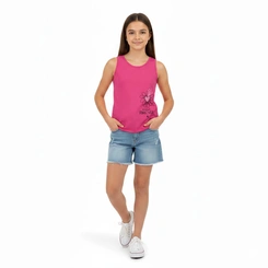 Blusa Juvenil Menina Regata Arrumadinhos