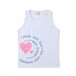 Blusa Juvenil Menina Regata Arrumadinhos