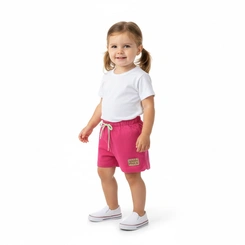 Shorts Bebê menina com Aplique Arrumadinhos