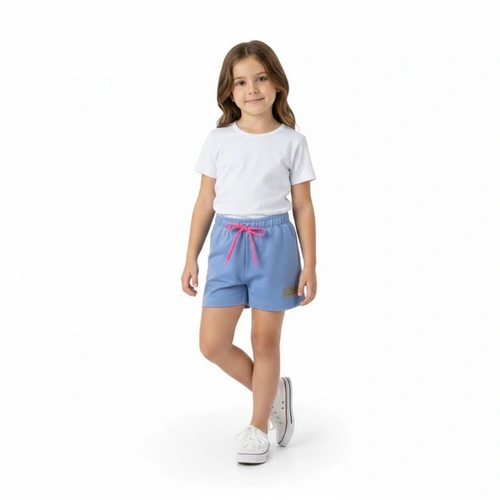 Shorts Infantil Menina com Aplique Arrumadinhos