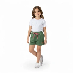 Shorts Infantil Menina com Aplique Arrumadinhos