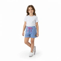 Shorts Infantil Menina com Aplique Arrumadinhos