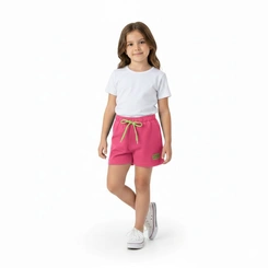 Shorts Infantil Menina com Aplique Arrumadinhos
