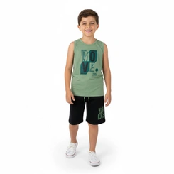 Conjunto Infantil Menino Regata Estampada Arrumadinhos