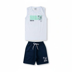 Conjunto Infantil Menino Regata Estampada Arrumadinhos