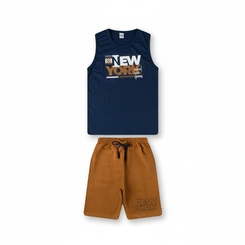 Conjunto Juvenil Menino Regata Estampada Arrumadinhos
