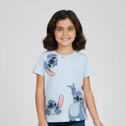 Blusa Infantil Menina Brandili Stitch