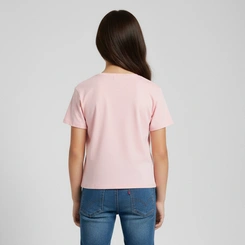 Blusa Cropped Infantil Menina Manga Curta Brandili Stitch