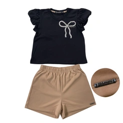 Conjunto Juvenil Menina Baby Vest Manga Bufante