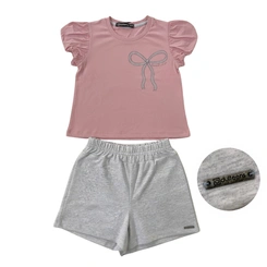 Conjunto Juvenil Menina Baby Vest Manga Bufante