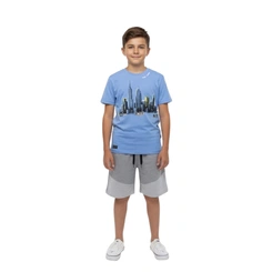 Conjunto Juvenil Menino Baby Vest Manga Curta Prédio