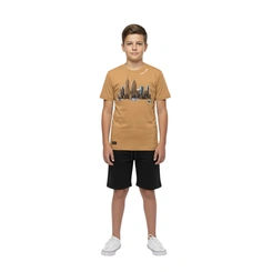 Conjunto Juvenil Menino Baby Vest Manga Curta Prédio