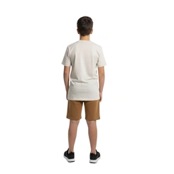 Conjunto Juvenil Menino Baby Vest Manga Curta Recorte Gorgurão