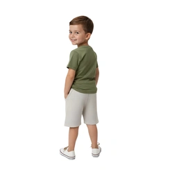 Conjunto Infantil Bebê Menino Baby Vest Manga Curta Leão