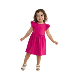 Vestido Infantil Bebê Baby Vest Manga Curta Babado