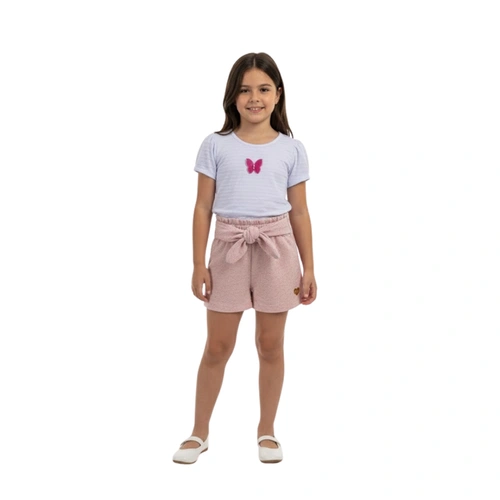 Conjunto Infantil Menina Manga Curta Baby Vest Borboleta