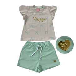 Conjunto Infantil Menina Baby Vest  Manga Bufante