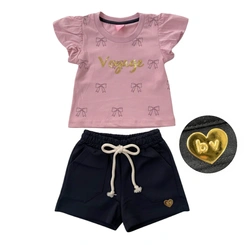 Conjunto Infantil Menina Baby Vest  Manga Bufante