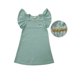Vestido Infantil Menina Baby Vest Com Babado nas Mangas