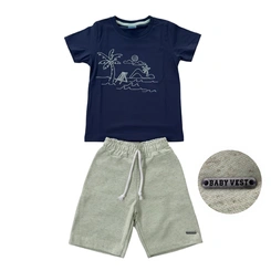 Conjunto Infantil Menino Baby Vest Manga Curta Coqueiro