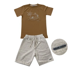 Conjunto Infantil Menino Baby Vest Manga Curta Coqueiro