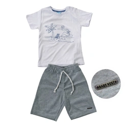 Conjunto Infantil Menino Baby Vest Manga Curta Coqueiro
