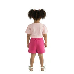 Conjunto Bebê Menina Baby Vest Manga Curta Gatinha
