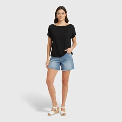 Blusa Feminina Manga Curta Lisa