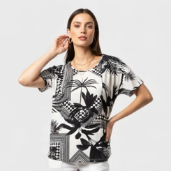 Blusa Feminina Manga Curta Estampada