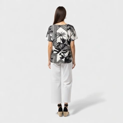 Blusa Feminina Manga Curta Estampada