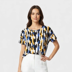 Blusa Feminina Manga Curta Estampada