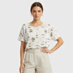 Blusa Feminina Manga Curta Estampada